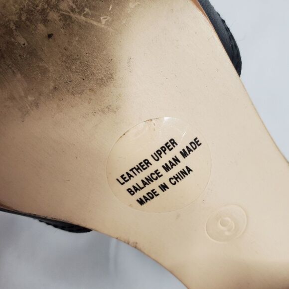 SEYCHELLES black heels leather peep toe ankle strap shoes 9 - Picture 7 of 11